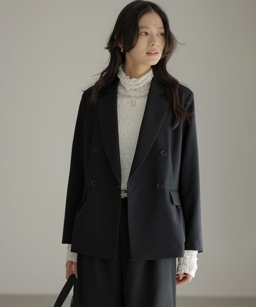 組曲（クミキョク）の「シュットクロス ジャケット（テーラードジャケット・レディース・ライトグレー系/ネイビー系/アイボリー系・1/3/2）」の18枚目の写真