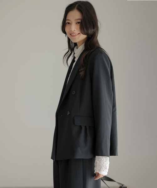 組曲（クミキョク）の「シュットクロス ジャケット（テーラードジャケット・レディース・ライトグレー系/ネイビー系/アイボリー系・1/3/2）」の19枚目の写真