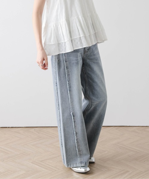 La-gemme（ラジェム）の「サイドフリンジ コットン パンツ（その他パンツ・レディース・ブラウン/チャコール/ベージュ/ブルー・L/M）」の16枚目の写真
