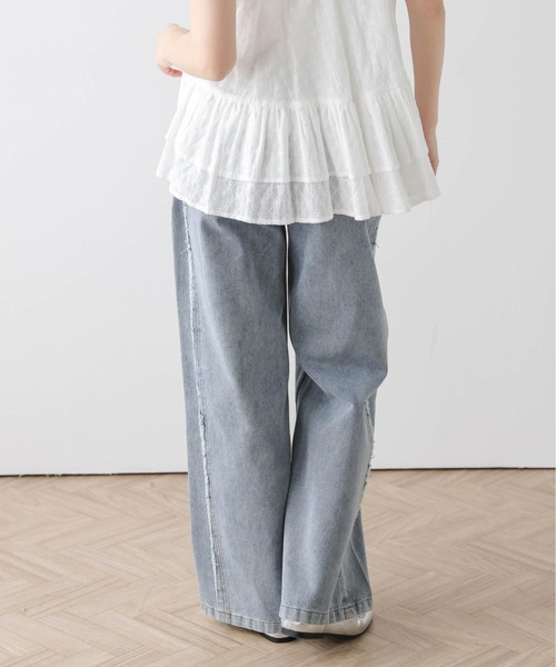 La-gemme（ラジェム）の「サイドフリンジ コットン パンツ（その他パンツ・レディース・ブラウン/チャコール/ベージュ/ブルー・L/M）」の17枚目の写真