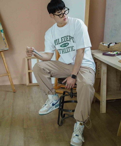 THE MILE（ザマイル）の「MILE DEPT. GARMENTS CREW [WHITE/GREEN]（Tシャツ/カットソー・メンズ・その他・SMALL/MEDIUM/LARGE/X-LARGE/X-SMALL）」の2枚目の写真