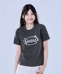[クールコットン] ピグメントサークルスターロゴTシャツ_ダークグレー