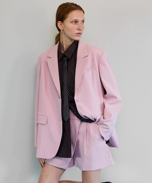 MAISON SPECIAL(メゾンスペシャル)の「Color Single Jacket/カラーシングルジャケット(テーラードジャケット・レディース・ミント/ブラウン/ピンク・FREE)」の2枚目の写真