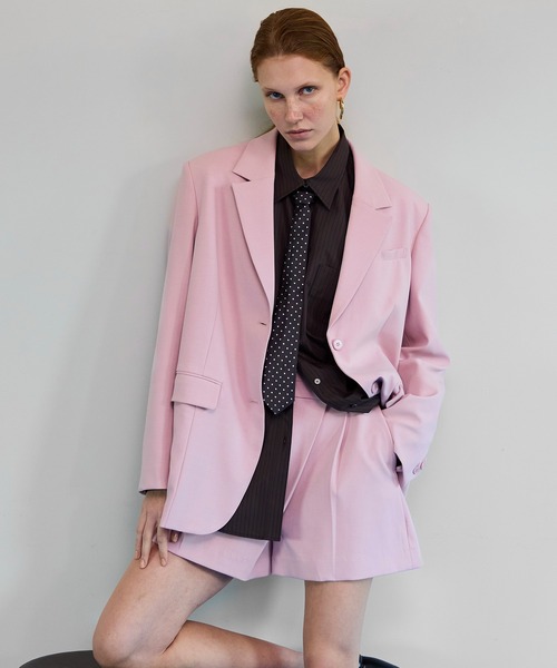 MAISON SPECIAL(メゾンスペシャル)の「Color Single Jacket/カラーシングルジャケット(テーラードジャケット・レディース・ミント/ブラウン/ピンク・FREE)」の10枚目の写真