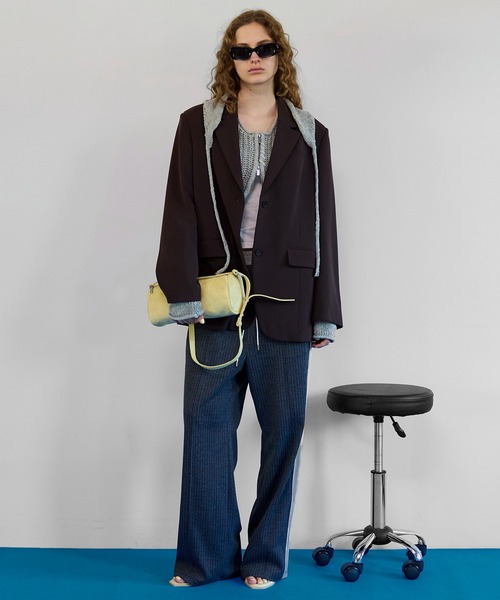 MAISON SPECIAL(メゾンスペシャル)の「Color Single Jacket/カラーシングルジャケット(テーラードジャケット・レディース・ミント/ブラウン/ピンク・FREE)」の12枚目の写真