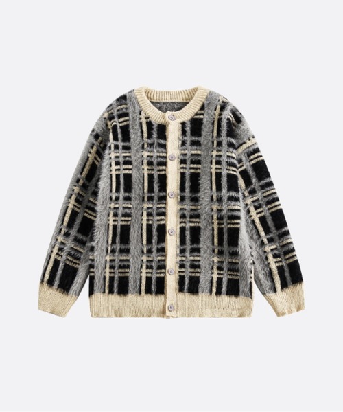 Mohair Check Cardigan