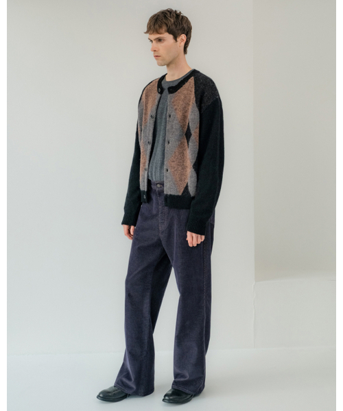 POKER FACE（ポーカーフェイス）の「ALPACA ARGYLE CARDIGAN BLACK（ニット/セーター・メンズ・その他・46/48/50）」の3枚目の写真