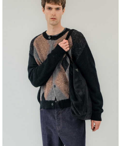 POKER FACE（ポーカーフェイス）の「ALPACA ARGYLE CARDIGAN BLACK（ニット/セーター・メンズ・その他・46/48/50）」の4枚目の写真