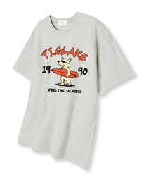 サーフィンウルフ オーバーサイズ 半袖Tシャツ オートミール