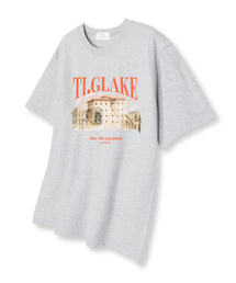 ウォータービルディング オーバーサイズ 半袖Tシャツ ライトグレー