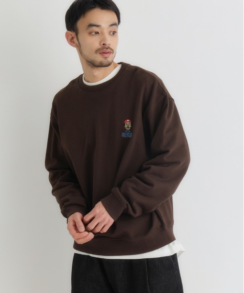 Right-on（ライトオン）の「【Refurbish】ワンポイントロゴクルーネックプルオーバー (リラックス感 / スタイリッシュデザイン / オールシーズン対応)（スウェット・メンズ・ネイビー/ブラック/ブラウン・S/L/XL/M）」の21枚目の写真