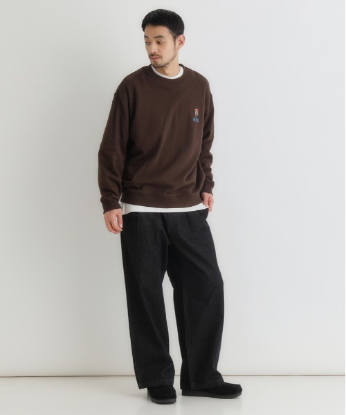 Right-on（ライトオン）の「【Refurbish】ワンポイントロゴクルーネックプルオーバー (リラックス感 / スタイリッシュデザイン / オールシーズン対応)（スウェット・メンズ・ネイビー/ブラック/ブラウン・S/L/XL/M）」の22枚目の写真