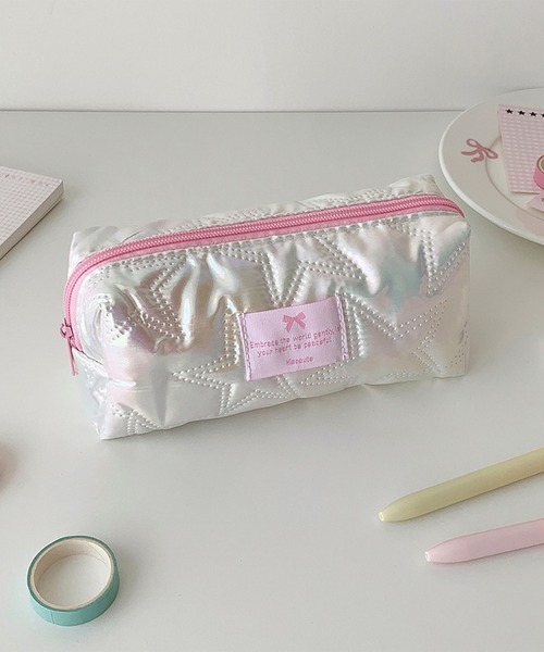 セール】オーロラキルティングポーチ/メイクポーチ/シャイニーポーチ