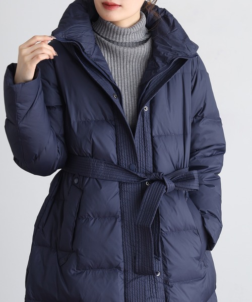UMO(ウモ)の「UMO フェイクレイヤードダウンコート(ダウンジャケット/コート・レディース・ブラック/ネイビー・L/M)」の2枚目の写真