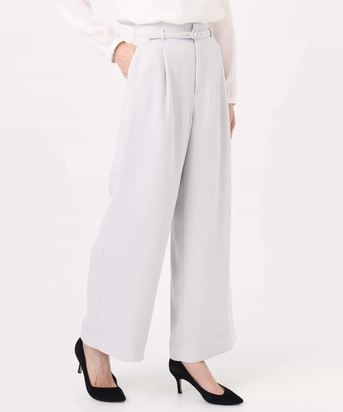 MK MICHEL KLEIN（エムケーミッシェルクラン）の「共地ベルト付きワイドパンツ/撥水/防シワ/洗える（その他パンツ・レディース・ネイビー/ライトグレー・38）」の18枚目の写真