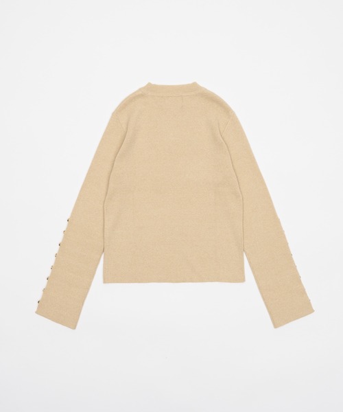 OLUN（オルン）の「design rib knit tops/デザインリブニットトップス（ニット/セーター・レディース・アイボリー/グリーン/ブラウン/ベージュ・FREE）」の7枚目の写真