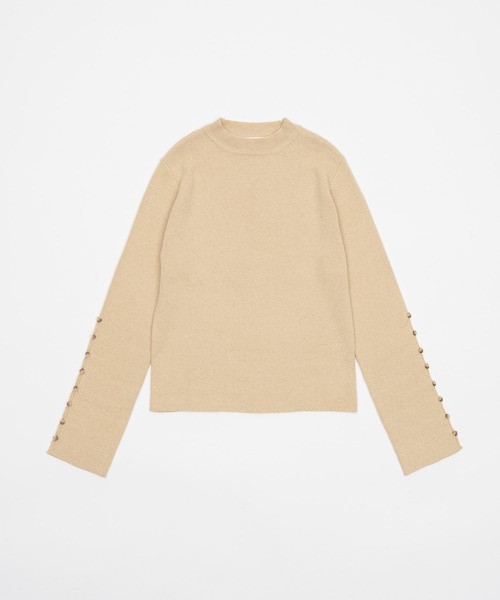 OLUN（オルン）の「design rib knit tops/デザインリブニットトップス（ニット/セーター・レディース・アイボリー/グリーン/ブラウン/ベージュ・FREE）」の6枚目の写真