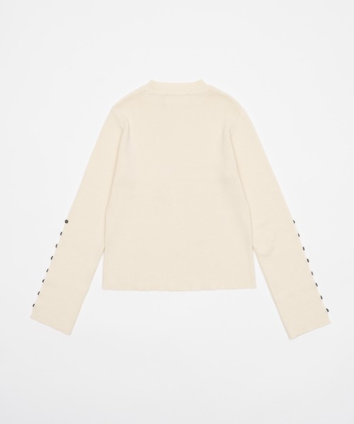 OLUN（オルン）の「design rib knit tops/デザインリブニットトップス（ニット/セーター・レディース・アイボリー/グリーン/ブラウン/ベージュ・FREE）」の14枚目の写真