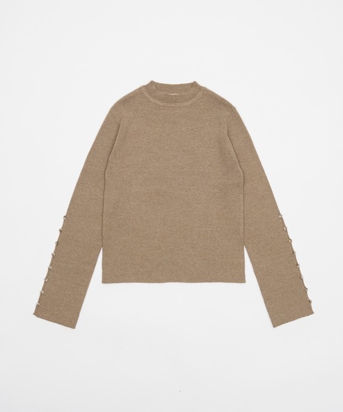 OLUN（オルン）の「design rib knit tops/デザインリブニットトップス（ニット/セーター・レディース・アイボリー/グリーン/ブラウン/ベージュ・FREE）」の16枚目の写真