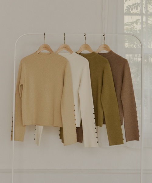 OLUN（オルン）の「design rib knit tops/デザインリブニットトップス（ニット/セーター・レディース・アイボリー/グリーン/ブラウン/ベージュ・FREE）」の22枚目の写真