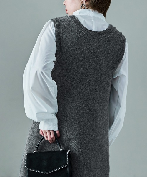 Fashion Letter（ファッションレター）の「セットアップ対応 メランジニットワンピース（ワンピース・レディース・チャコールグレー/ブラック/ブラウン・M）」の18枚目の写真