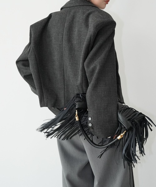 chuclla（チュクラ）の「ショートテーラードジャケット chw26s039（その他アウター・レディース・ブラック・FREE）」の3枚目の写真