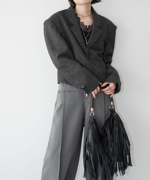 chuclla（チュクラ）の「ショートテーラードジャケット chw26s039（その他アウター・レディース・ブラック・FREE）」の4枚目の写真