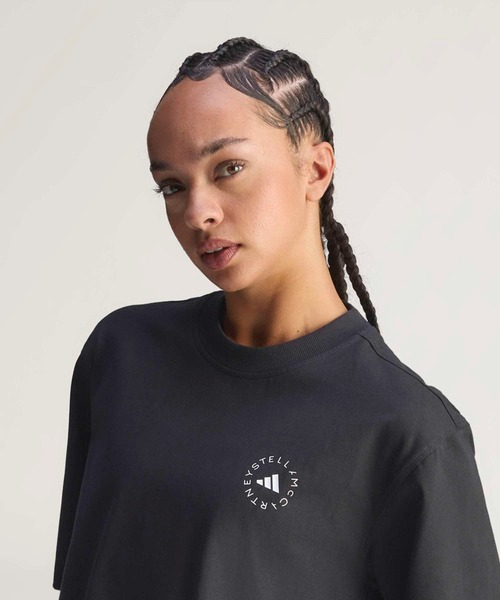 adidas by Stella McCartney（アディダスバイステラマッカートニー）の「adidas by Stella McCartney ルーズ 半袖Tシャツ【adidas by Stella McCartney】 / アディダス adidas（Tシャツ/カットソー・レディース・ブラック/ホワイト・X-SMALL/X-LARGE/SMALL/MEDIUM/LARGE/XX-LARGE/3XL）」の4枚目の写真