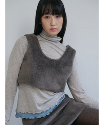 PEEP（ピープ）の「スモークグレー ファー ビスチェ（ムートンコート）」