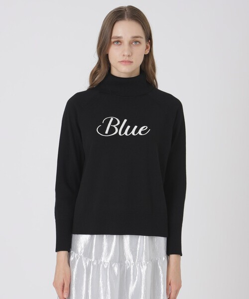 BLUE LABEL CRESTBRIDGE(ブルーレーベルクレストブリッジ)の「ウールアクリルブレンドニットプルオーバー(ニット/セーター・レディース・ブラック/オフホワイト・38)」の2枚目の写真