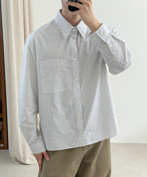 EULER（ユーラ）の「ラインクロップストライプシャツ - ホワイト/グレー（シャツ/ブラウス）」