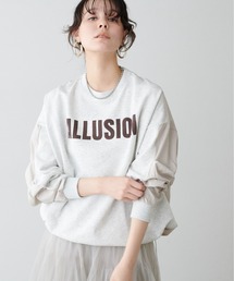 LARUTA | 【LARUTA】ロゴ裏毛異素材タックプルオーバー(Tシャツ/カットソー)