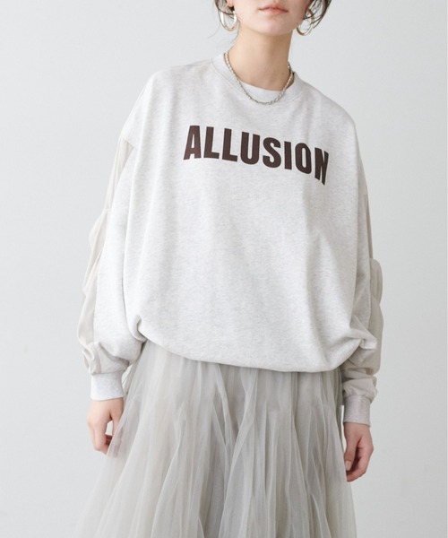LARUTA(ラルータ)の「【LARUTA】ロゴ裏毛異素材タックプルオーバー(Tシャツ/カットソー・レディース・チャコールグレー/オートミール・FREE)」の11枚目の写真