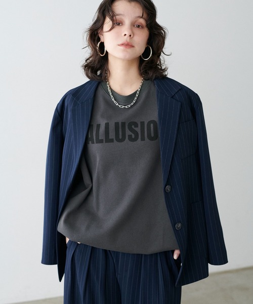 LARUTA(ラルータ)の「【LARUTA】ロゴ裏毛異素材タックプルオーバー(Tシャツ/カットソー・レディース・チャコールグレー/オートミール・FREE)」の6枚目の写真