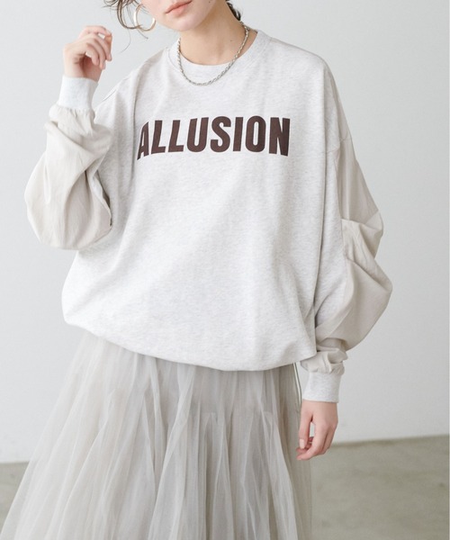 LARUTA(ラルータ)の「【LARUTA】ロゴ裏毛異素材タックプルオーバー(Tシャツ/カットソー・レディース・チャコールグレー/オートミール・FREE)」の10枚目の写真
