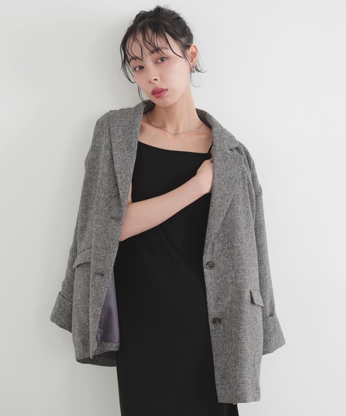 LIAN（リアン）の「サマーツイードテーラードジャケット（テーラードジャケット・レディース・ブラウン/アイボリー/ブラック/グレー・FREE）」の4枚目の写真