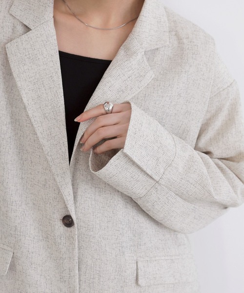 LIAN（リアン）の「サマーツイードテーラードジャケット（テーラードジャケット・レディース・ブラウン/アイボリー/ブラック/グレー・FREE）」の11枚目の写真