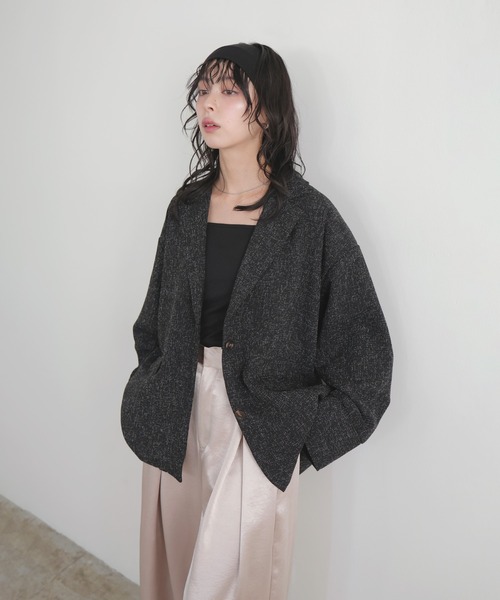 LIAN（リアン）の「サマーツイードテーラードジャケット（テーラードジャケット・レディース・ブラウン/アイボリー/ブラック/グレー・FREE）」の14枚目の写真