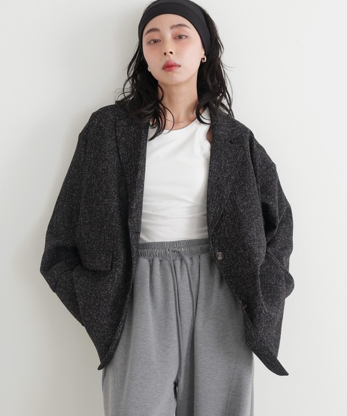 LIAN（リアン）の「サマーツイードテーラードジャケット（テーラードジャケット・レディース・ブラウン/アイボリー/ブラック/グレー・FREE）」の6枚目の写真