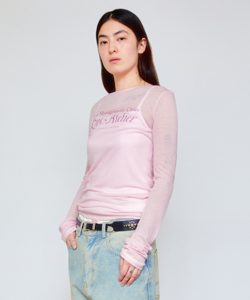 LMCの「WM LMC ATELIER SHEER LONG SLV TEE pink(Tシャツ/カットソー・レディース・その他・S/M)」の1枚目の写真