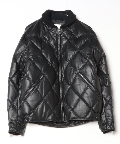 CRIMIE/クライミー/DIAMOND QUILT LAMB LEATHER DOWN JACKET/ダイヤ柄