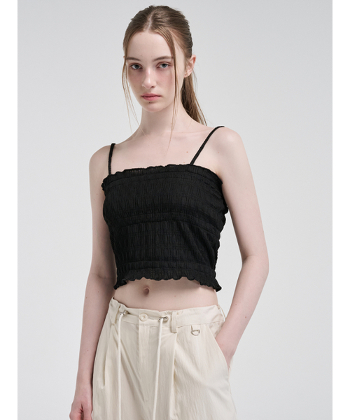 ETMON（エトモン）の「String Layered Sleeveless Blouse, Black（シャツ/ブラウス・レディース・その他・FREE）」の3枚目の写真