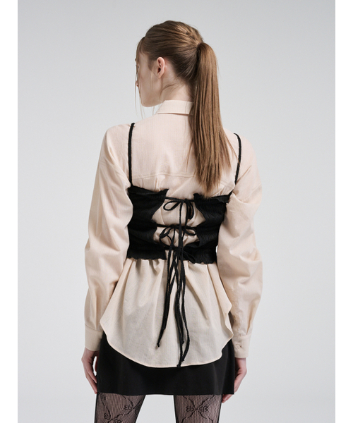ETMON（エトモン）の「String Layered Sleeveless Blouse, Black（シャツ/ブラウス・レディース・その他・FREE）」の5枚目の写真