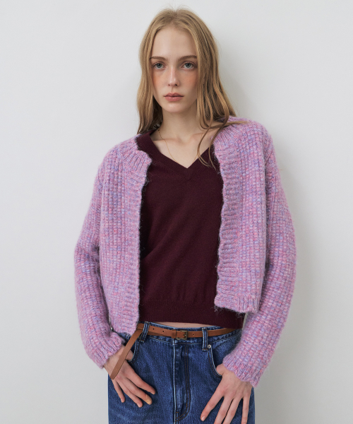 CITYBREEZE(シティブリーズ)の「ミスティラウンドネックカーディガン_LAVENDER(カーディガン/ボレロ・レディース・その他・S/M)」の2枚目の写真