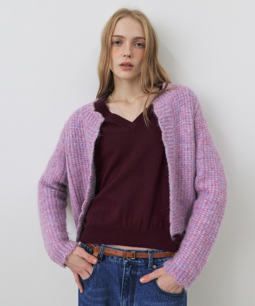 CITYBREEZE(シティブリーズ)の「ミスティラウンドネックカーディガン_LAVENDER(カーディガン/ボレロ・レディース・その他・S/M)」の3枚目の写真