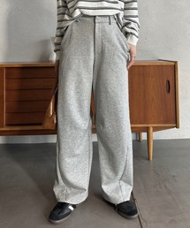 【Eclat one】きれいめ シンプル バレルレッグ スウェット パンツ