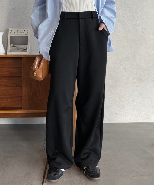Eclat one(エクラワン)の「【Eclat one】きれいめ シンプル バレルレッグ スウェット パンツ(スウェットパンツ・レディース・グレー/ブラック/オートミール・M)」の2枚目の写真