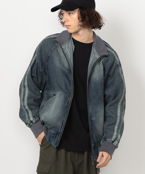 Purple&Yellow(パープルアンドイエロー)の「フェード加工デニム トラックジャケット(その他アウター・メンズ・インディゴブルー/ブラック・MEDIUM/LARGE)」の2枚目の写真