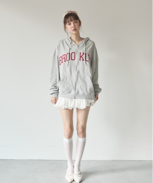 Nadana(ナダナ)の「ロゴZIPパーカー(パーカー・レディース・グレー/アイボリー・FREE)」の10枚目の写真