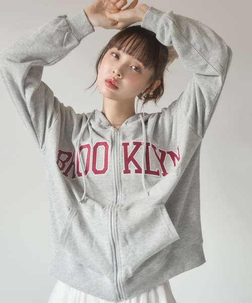 Nadana(ナダナ)の「ロゴZIPパーカー(パーカー・レディース・グレー/アイボリー・FREE)」の14枚目の写真